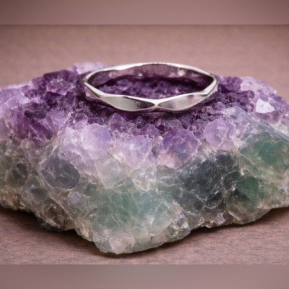 925 Silver Wavy Ring Taxco Handmade dainty stackable - Picture 5 of 10